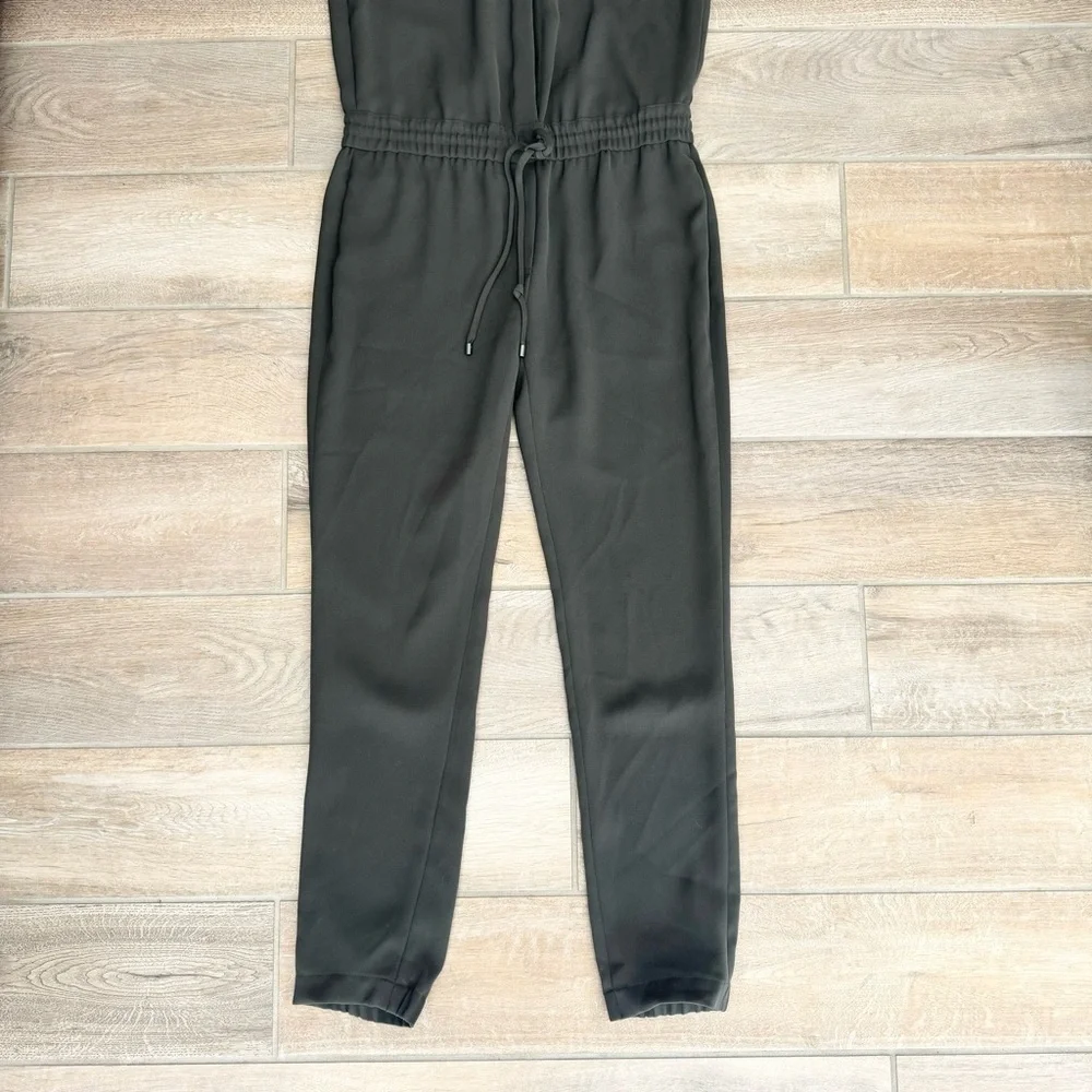 Vince Women’s Sleeveless Jumpsuit Crepe Jogger Drawstring Waist Green 0 - Picture 4 of 10